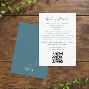 Carte D'accompagnement Détails minimalistes simples du Mariage QR Code bl