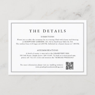 Carte D'accompagnement Détails minimalistes sur le Mariage à feuilles noi