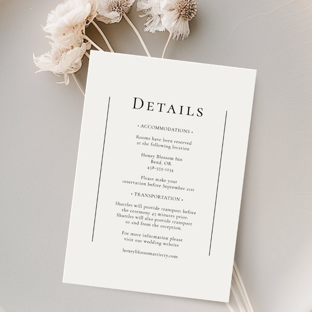 Carte D'accompagnement Détails minimaux de Mariage simples et traditionne (Créateur téléchargé)