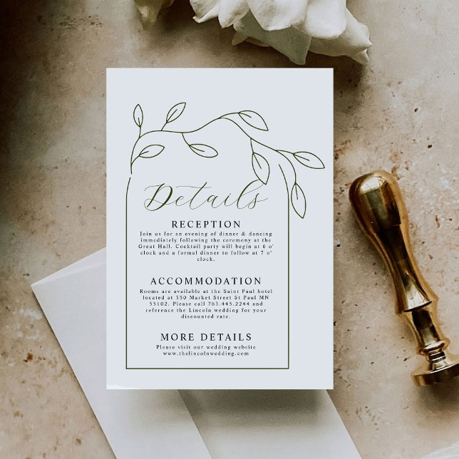 Carte D'accompagnement Détails minimaux du Mariage d'arc de script (Créateur téléchargé)