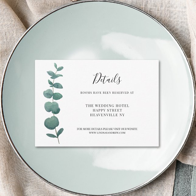 Carte D'accompagnement Détails minimaux du Mariage d'eucalyptus (Créateur téléchargé)
