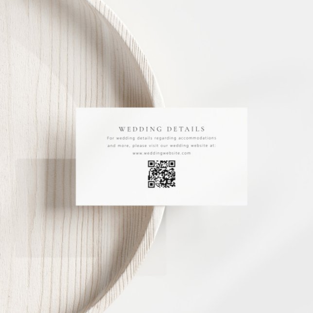 Carte D'accompagnement Détails minimaux du Mariage du code QR (Créateur téléchargé)
