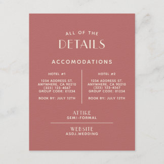 Carte D'accompagnement Détails minimaux du Mariage simples + propres