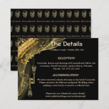 Détails pour le mariage avec des crânes noirs et d