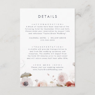 Carte D'accompagnement Détails simples sur les Mariages floraux