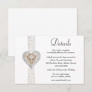 Carte D'accompagnement Détails sur le Mariage de dentelle blanche Unicorn