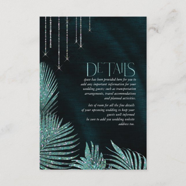 Carte D'accompagnement Détails sur le Mariage de feuille de joaillerie ID (Devant)