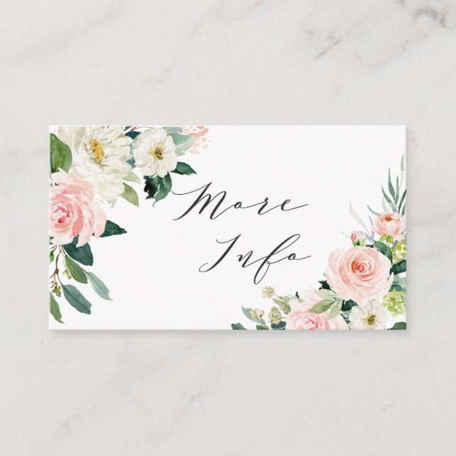 Carte D'accompagnement Détails sur le Mariage floral à fleurs blanches (Devant)