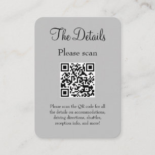 Carte D'accompagnement Détails sur le Mariage gris moderne simple avec co