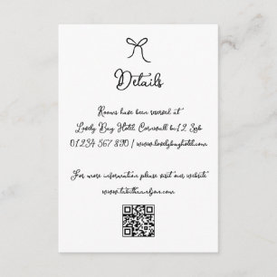 Carte D'accompagnement Détails sur le Mariage noir et blanc de la boîte à