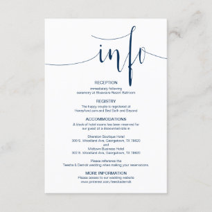 Carte D'accompagnement Détails sur les Mariages modernes et modifiables,