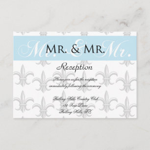 Carte D'accompagnement Deux mariés en smoking à une réception de mariage 