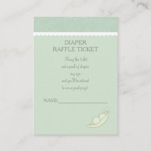 Carte D'accompagnement Deux Pois Dans Un Billet De Raffle De Papier À Déc