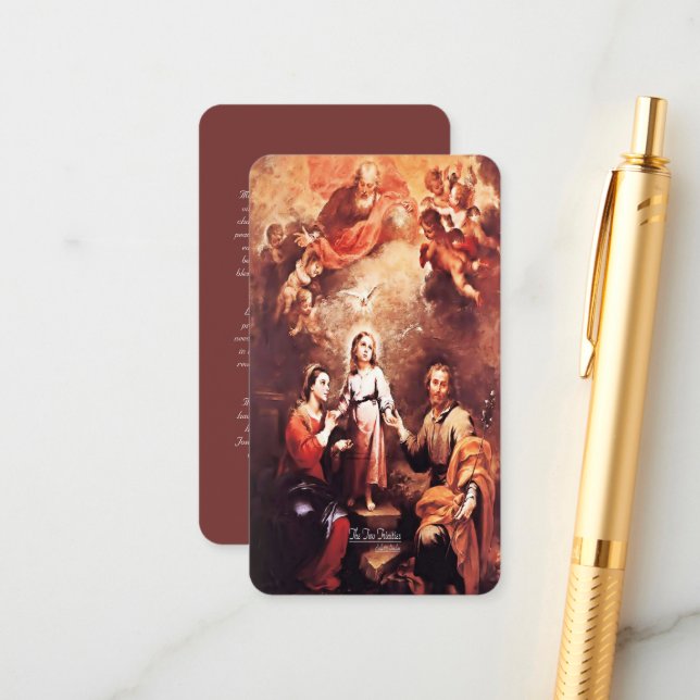 Carte D'accompagnement Deux trinités avec prière (Devant/Arrière en situation)