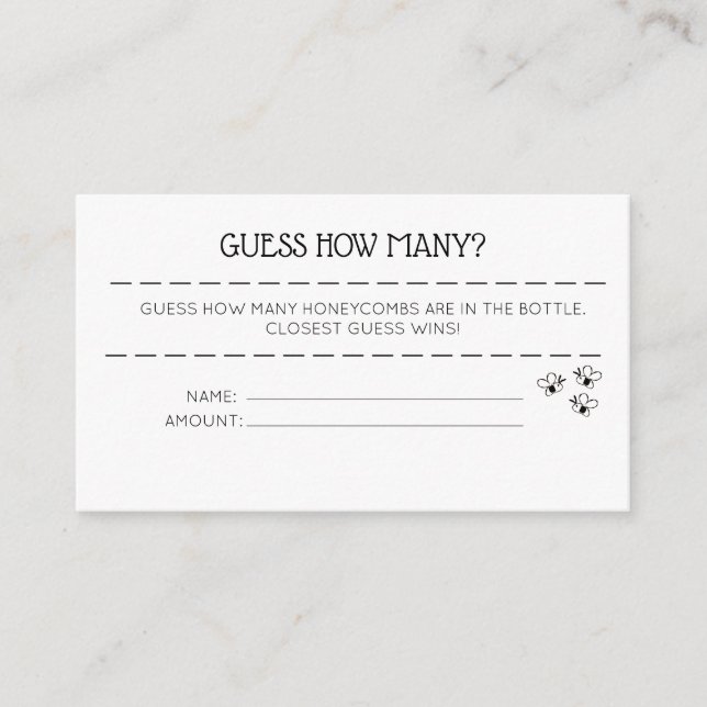 Carte D'accompagnement Devinez combien ? (Devant)