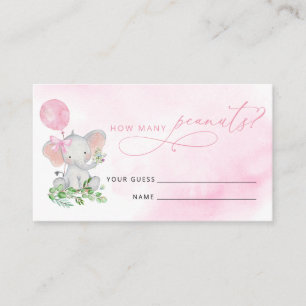 Carte D'accompagnement Devinez combien d'arachides éléphant Baby shower j