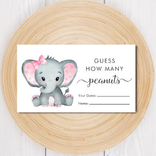 Carte D'accompagnement Devinez combien d'arachides éléphant bébé fille do