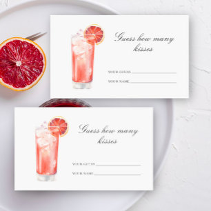 Carte D'accompagnement Devinez combien de baisers Cocktail enterrement de