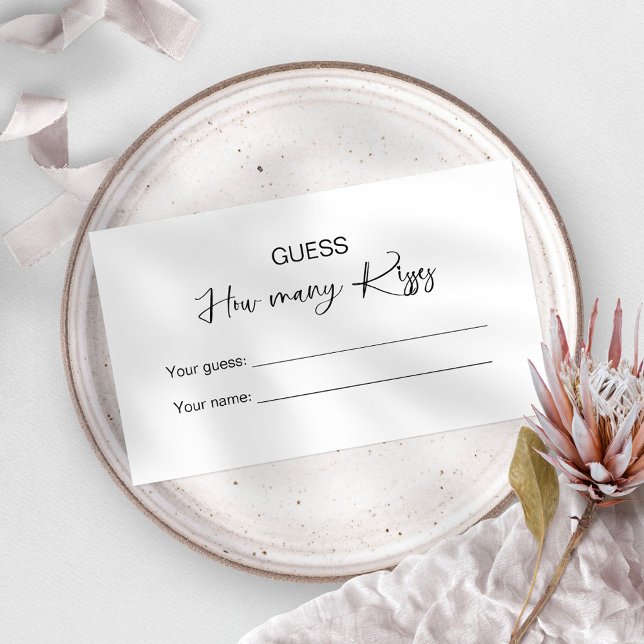 Carte D'accompagnement Devinez combien de baisers jeu de mariage (Créateur téléchargé)