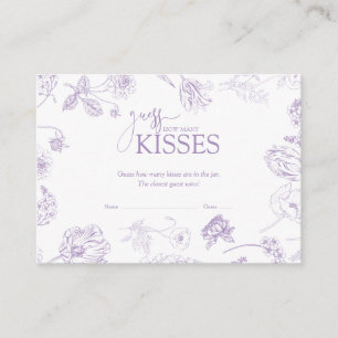 Carte D'accompagnement Devinez combien de baisers Lavender Fête des marié