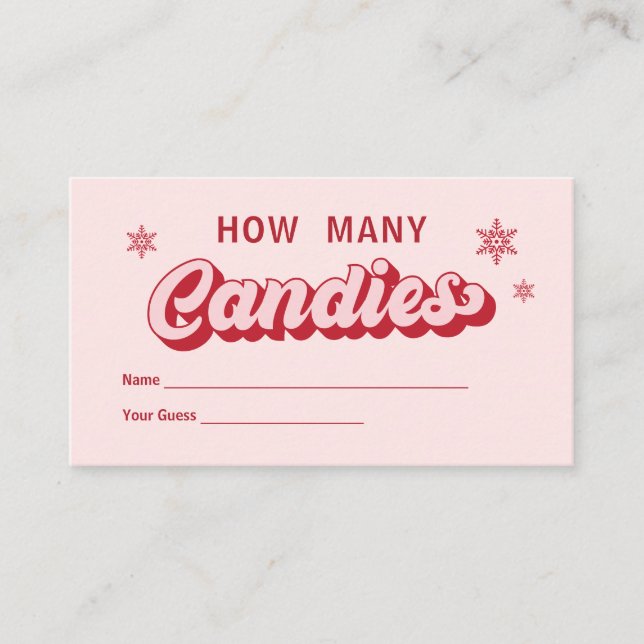 Carte D'accompagnement Devinez combien de bonbons Baby shower de Noël Jeu (Devant)