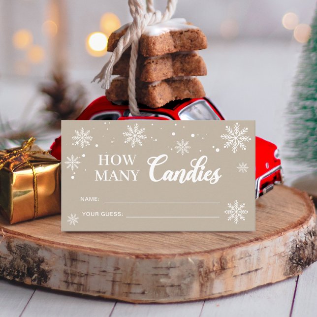 Carte D'accompagnement Devinez combien de bonbons Baby showers d'hiver Je (Créateur téléchargé)