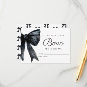 Carte D'accompagnement Devinez combien de Bows Black Fête des mariées jeu