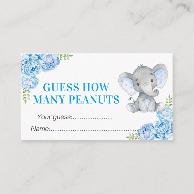 Carte D'accompagnement Devinez combien de cacahuètes Baby shower Annivers (Devant)