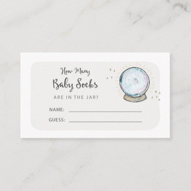 Carte D'accompagnement Devinez combien de Chaussettes bébé dans la Jar Gu (Devant)