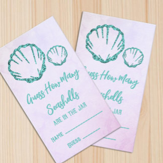 Carte D'accompagnement Devinez combien de coquillages Baby Shower