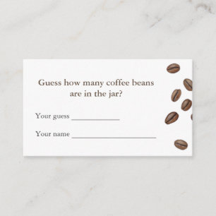 Carte D'accompagnement Devinez combien de Fêtes des mariées de café haric