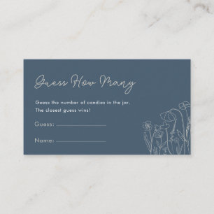 Carte D'accompagnement Devinez combien de Fleur sauvage bleu Topaz jeu