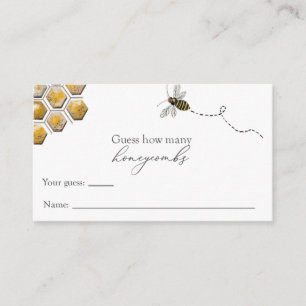 Carte D'accompagnement Devinez combien de Honeycombs Bee jeu de Baby show