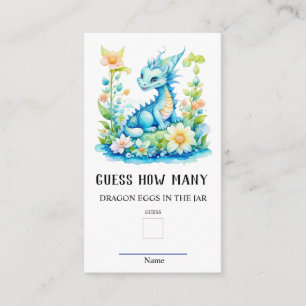 Carte D'accompagnement Devinez combien d'oeufs de Dragon Baby shower jeu