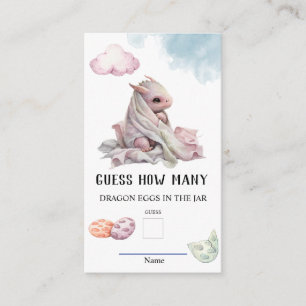 Carte D'accompagnement Devinez combien d'oeufs de Dragon Baby shower jeu