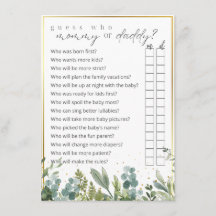 Devinez Qui Maman ou Papa Bébé Animaux Baby shower