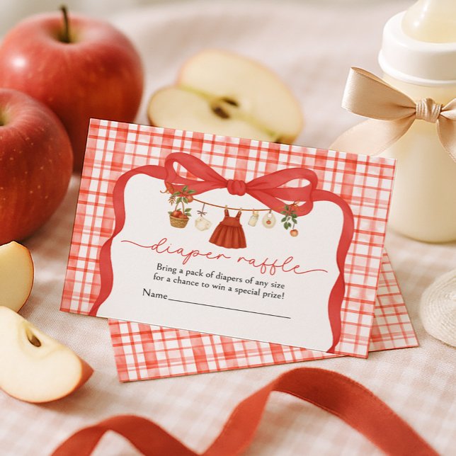 Carte D'accompagnement Diaper Raffle Apple of Our Eye Baby Shower (Créateur téléchargé)