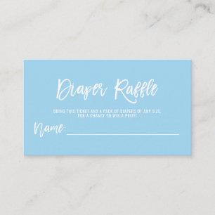 Carte D'accompagnement DIAPER RAFFLE Billet Bleu Baby shower GARY
