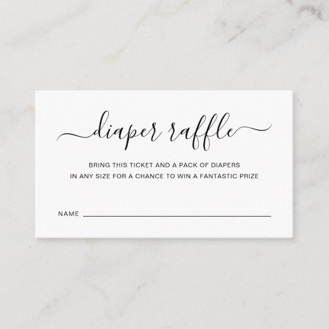 Carte D'accompagnement Diaper Raffle Genre Neutre Baby shower simple (Devant)