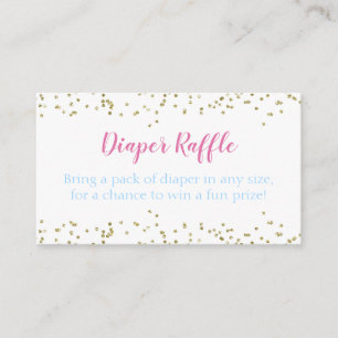 Carte D'accompagnement Diaper Raffle Gold Confetti Boy & Girl Baby shower