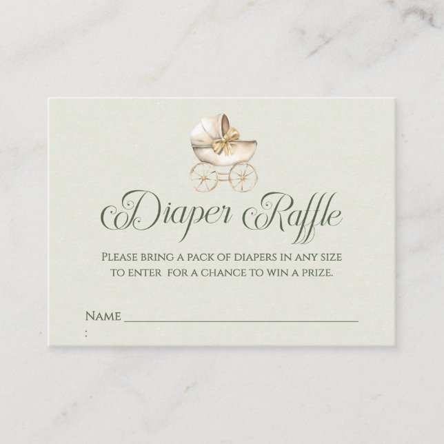 Carte D'accompagnement Diaper Raffle Winter Greenery Baby Shower (Devant)