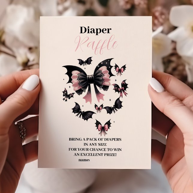 Carte D'accompagnement Diappeur de Baby shower gothique rose d'Halloween (Créateur téléchargé)