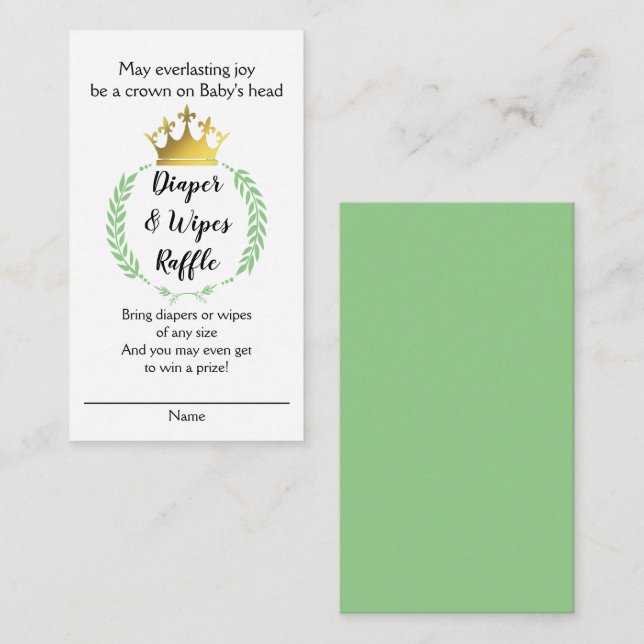 Carte D'accompagnement DIAPRES DE LA Couronne chrétienne WIPI RAFFLE (Devant / Derrière)