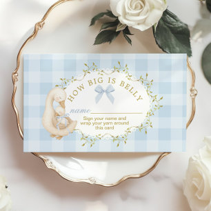 Carte D'accompagnement Dinde Bleue Ruban Gingham Quelle taille a le ventr