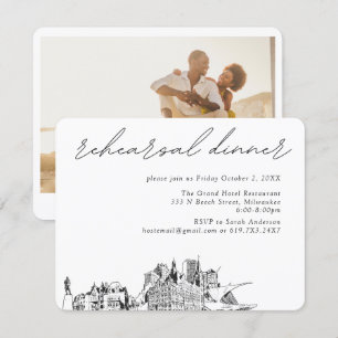 Carte D'accompagnement Dîner de répétition élégant du Mariage Milwaukee