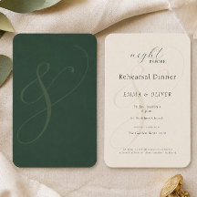 Dîner de répétition élégant vert émeraude minimali