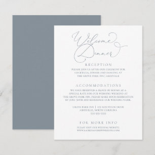 Carte D'accompagnement Dîner de répétition minimaliste moderne Dusty Blue