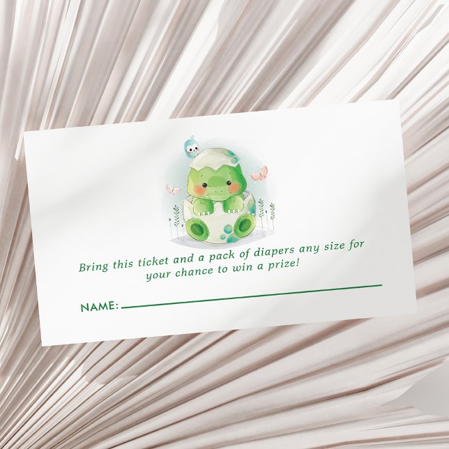 Carte D'accompagnement Dinosaur Baby shower de l'oeuf Raffin de couche (Créateur téléchargé)