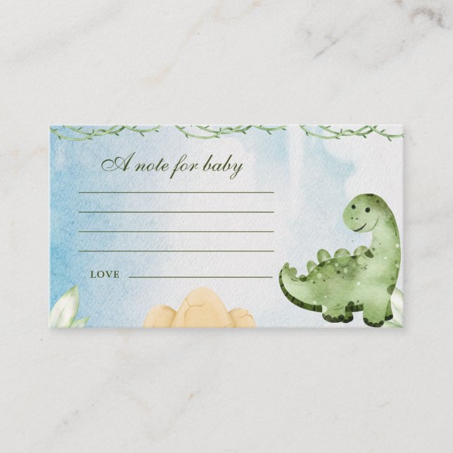 Carte D'accompagnement Dinosaur Hatching Bientôt Baby shower Note pour bé (Devant)
