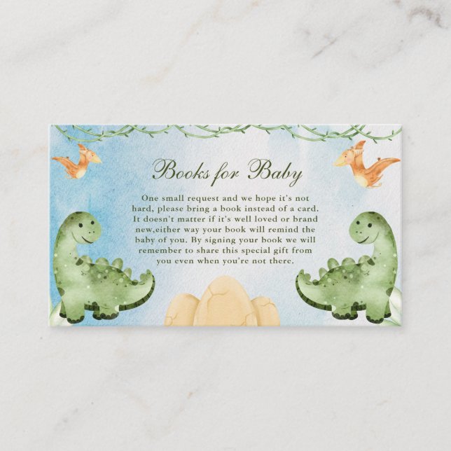 Carte D'accompagnement Dinosaur Hatching Bientôt Baby showers Livres pour (Devant)
